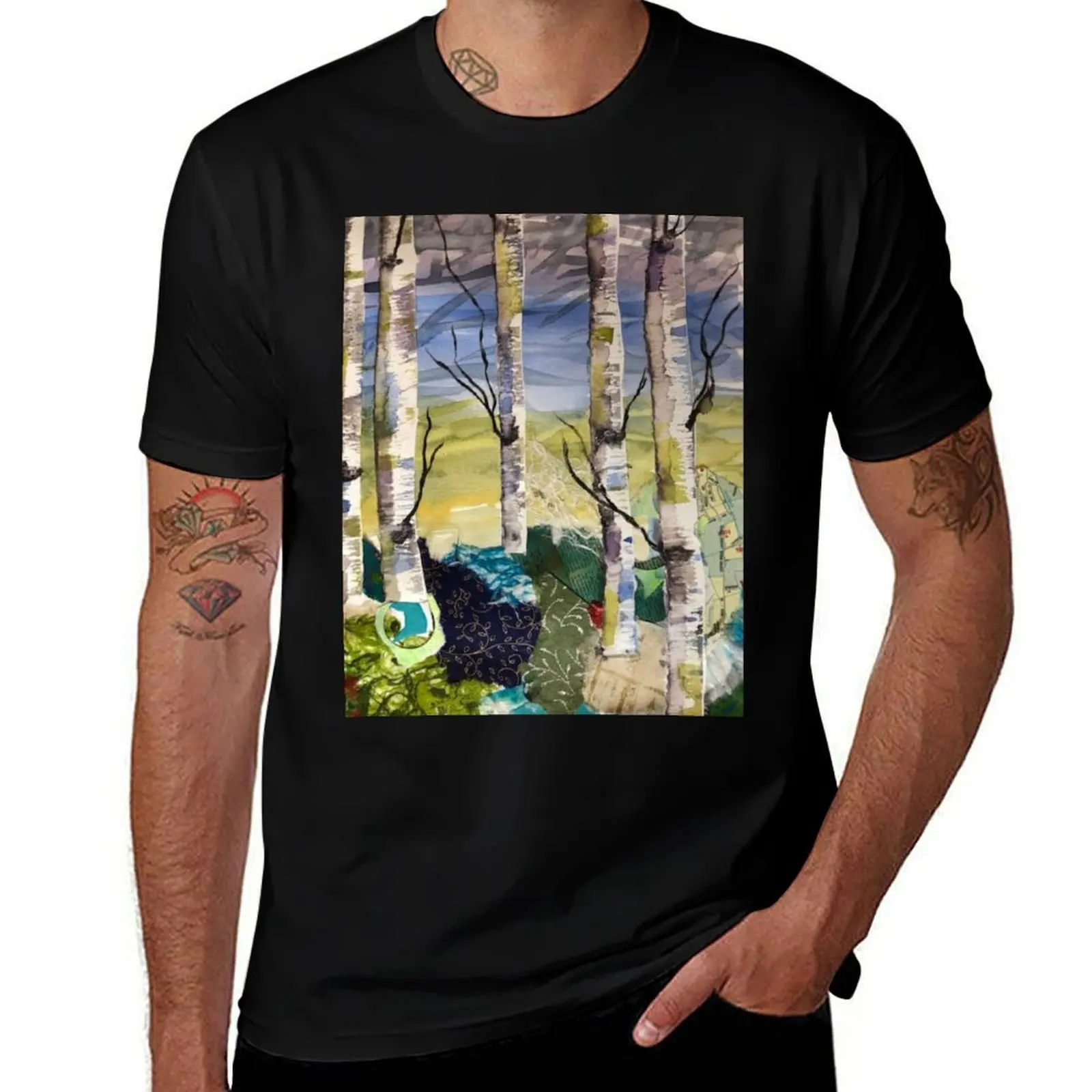 

Evening Sky Birch T-Shirt t shirt man luxury man t shirt cotton high quality t shirts for man cotton soft T-Shirt