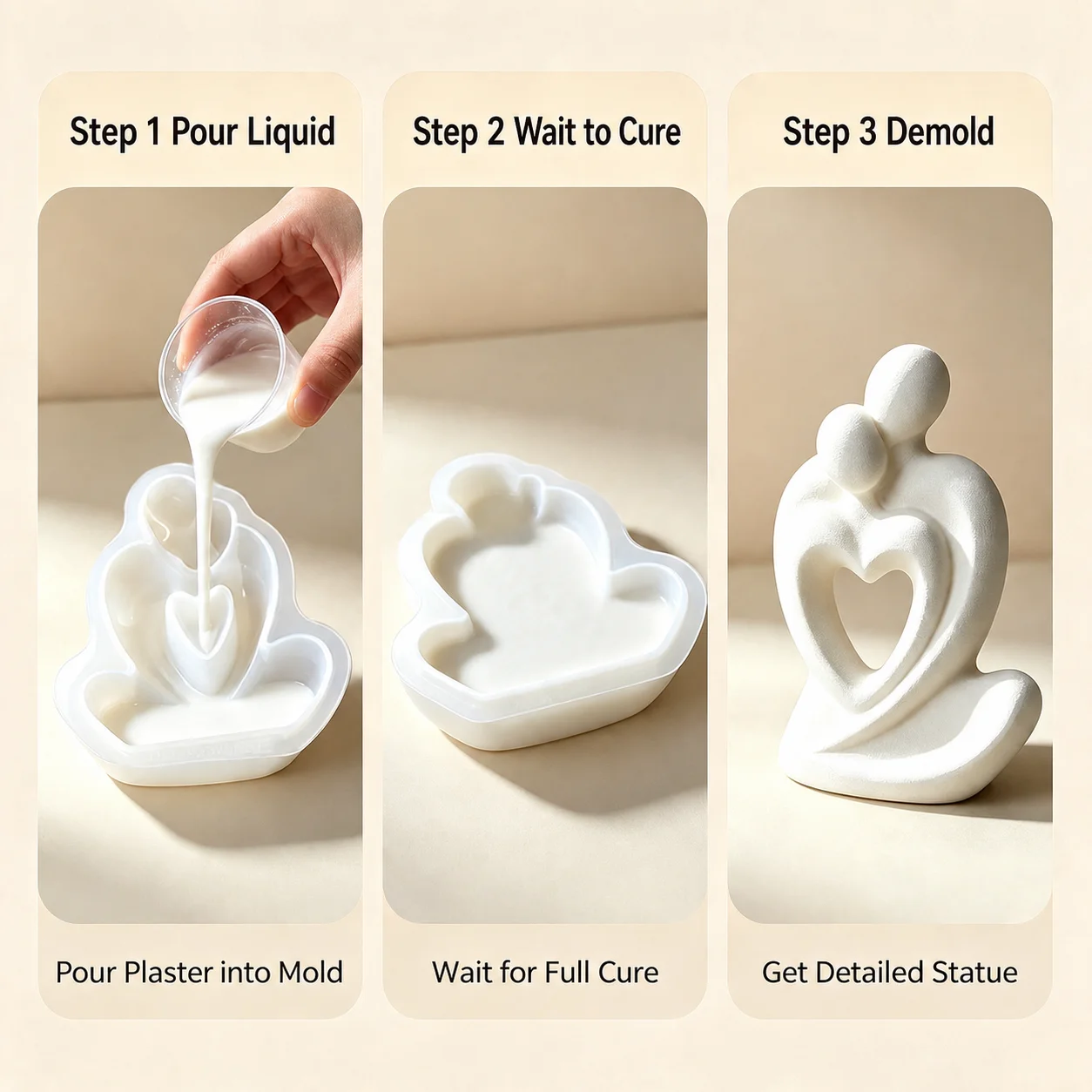 Plaster Mold Food-Grade Abstract Couple Mold Candle Mold Minimalist For Anniversary Gift Resin Crafts Gypsum Ornaments