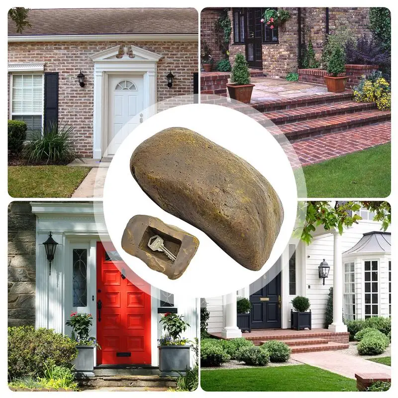 Creative And Fashionable Fake Stone Novelty Stone Storage Resin Key Box Home Accessories Simulated Stone Spare Key Storage