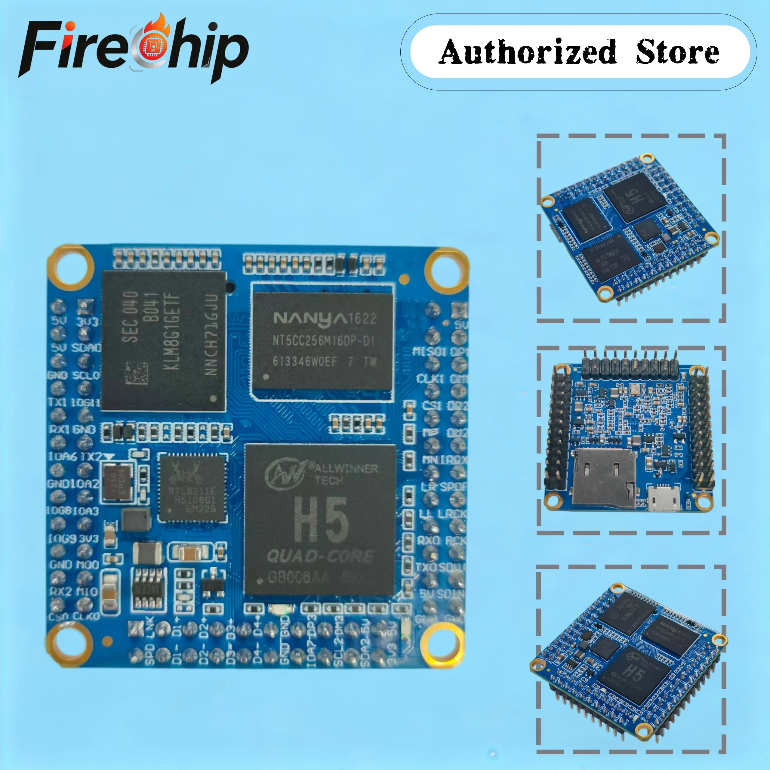 FireChip Core-H5 Allwinner H5 Quad Core Cortex-A53 Core Board Compatible with FriendlyELEC NanoPi NEO Core2 Ubuntu Linux