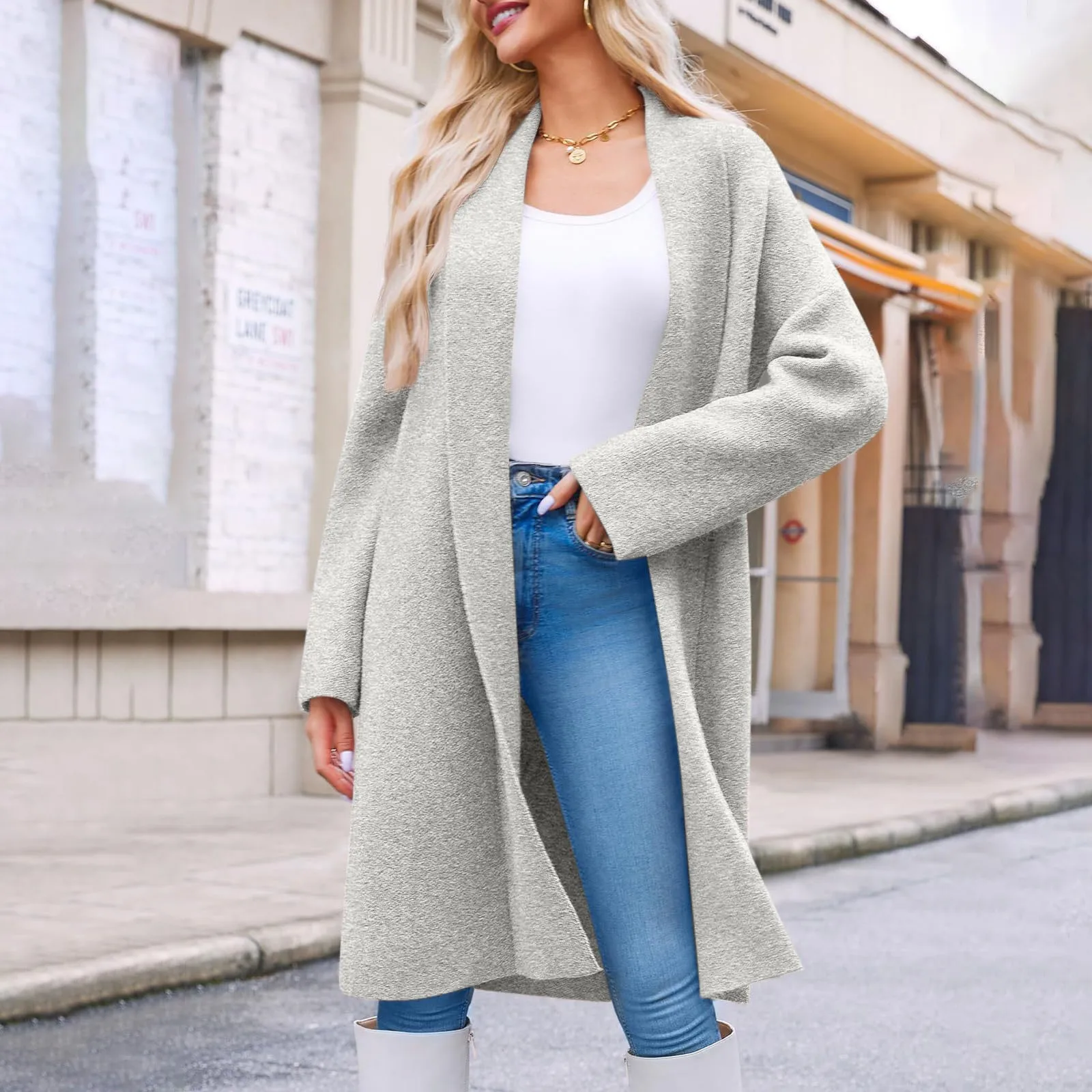 Women Long Cardigan Sweaters Chunky Open Front Oversized Slouchy Womens Baggy Long Version Cardigan Sweater Women Coats