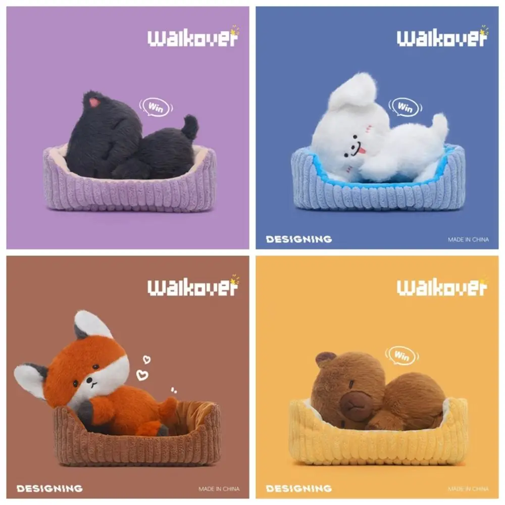 

Stuffed Animal Lying Capybara Home Decoration Cuddly Plushie Black Cat Plush Cartoon With Nest Lying Kitten Dog Birthday Gifts