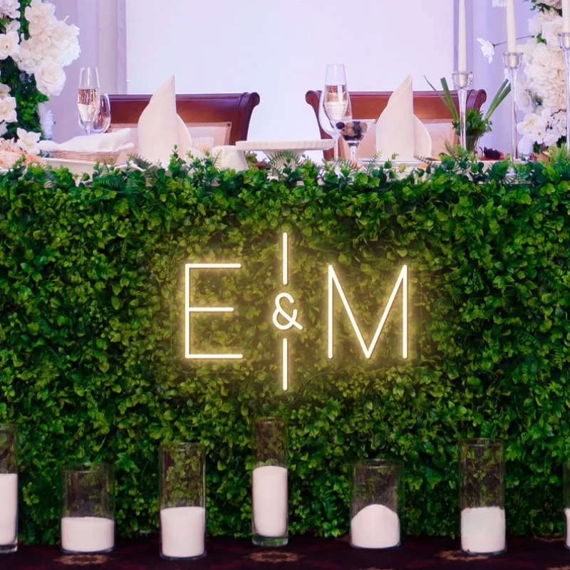 Custom Initials Name LED Neon Sign Last Name Neon Light For Wedding Party Backdrop Wall Decor Personalized Gift For Lover