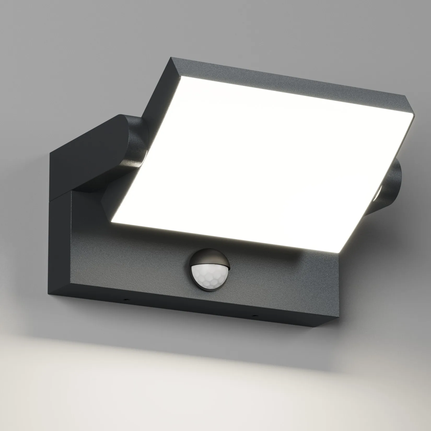 24W Außenlampe mit Bewegungsmelder IP65 wasserdichter mit Schwenkbar LED Panel, Warmweiß 3000K Aussenleuchte für Garten Terrasse Eingang, Anthrazit RAL 7016
