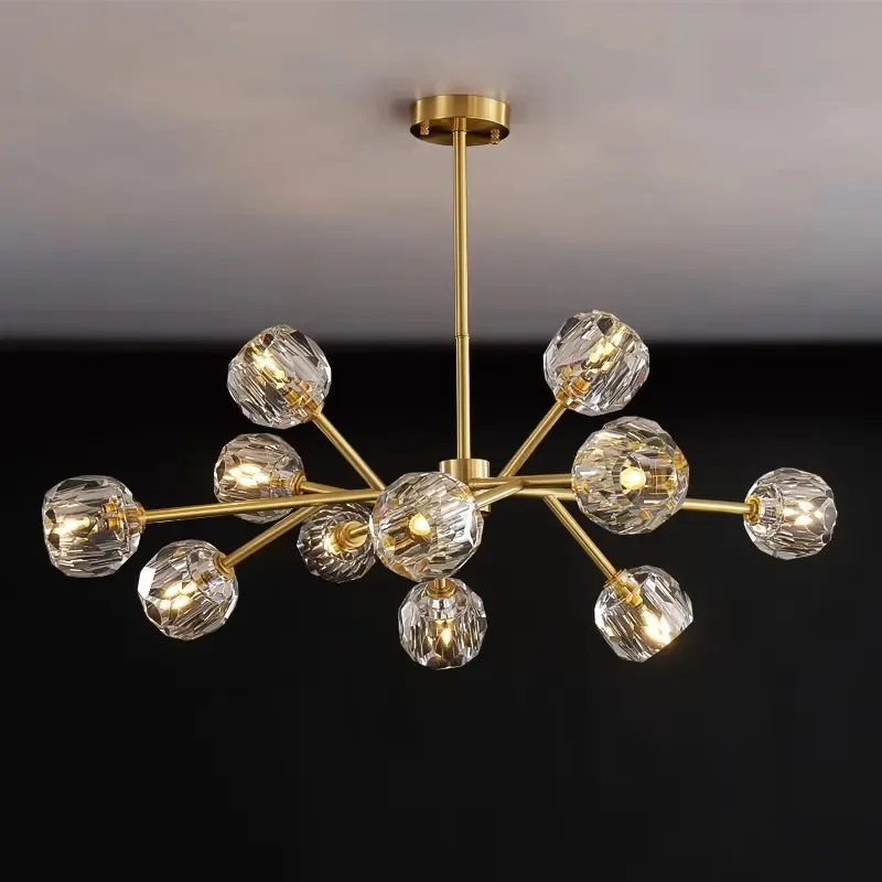 

Modern Luxury Postmodern Crystal Chandelier Molecular Light Simple Bedroom Lamp Light Luxury Living Room Crystal Lamp
