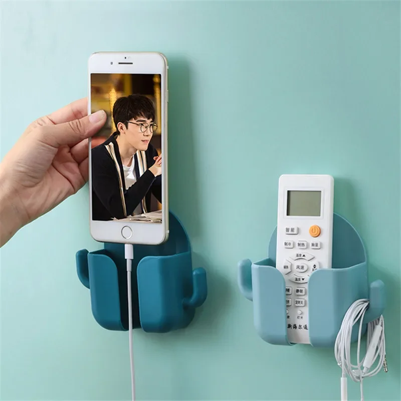 

Creative Hole Free Mobile Phone Charging Storage Rack Multifunctional Paste Remote Control Storage Box Wall Mounted Storage Rack