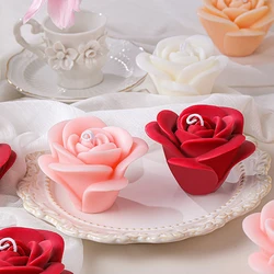 DIY Rose Flower Candle Silicone Mold Birthday Cake Decoration Flower Chocolate Fudge Making Tool 3D Rose Soap Plaster Resin Mold