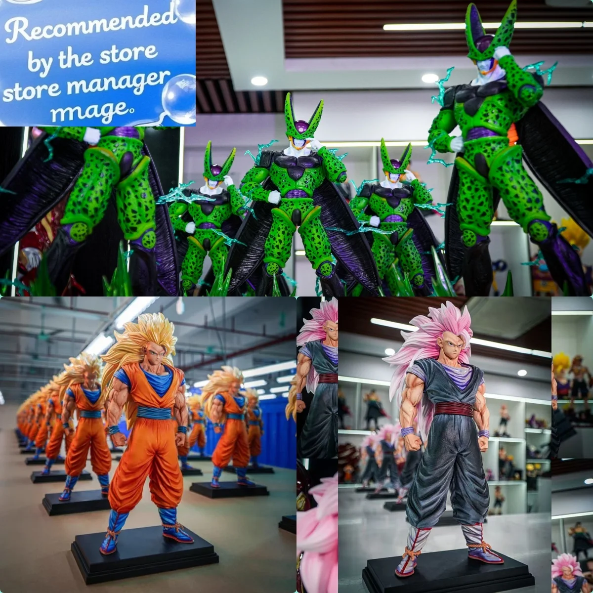 

34cm Dragon Ball Son Goku Ssj3 Super Saiyan Lighting Cell Pvc Action Figure Anime Collectible Toy Model Gift For Fans