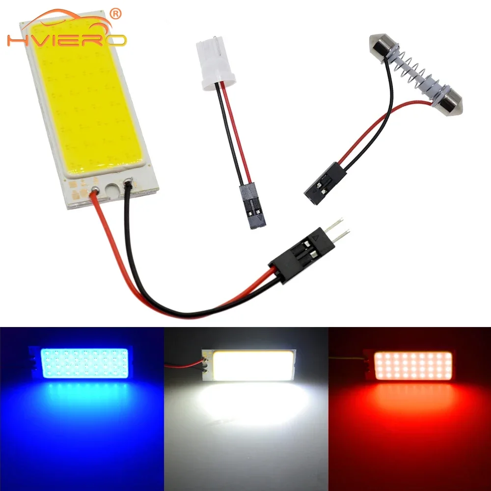 

2X White T10 COB 36Led W5w C5W Car License Plate Lights Trunk Lamp Reading Auto Door Led Signal Lamps Backup Bulb Dome Festoon