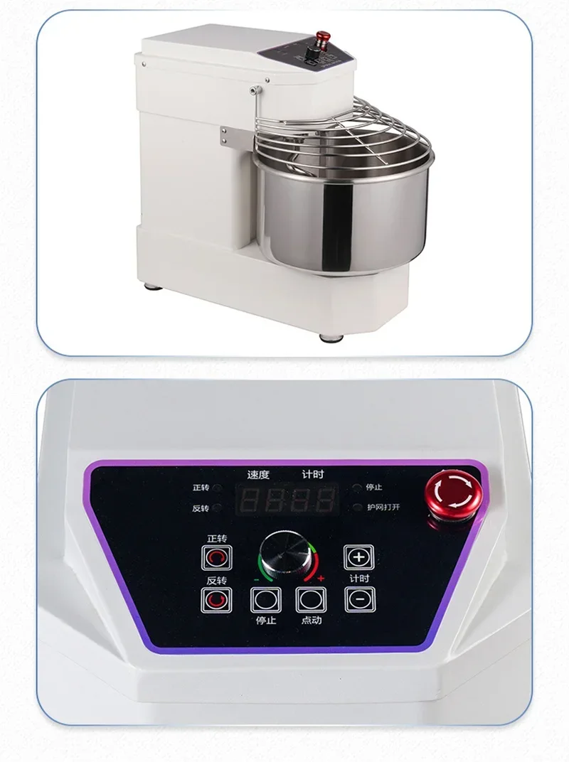 10 Liters Dough Mixing Machine Kitchen Spiral Dough Flour Mixer Kneading Machine Touch Screen Panel Easy Operation