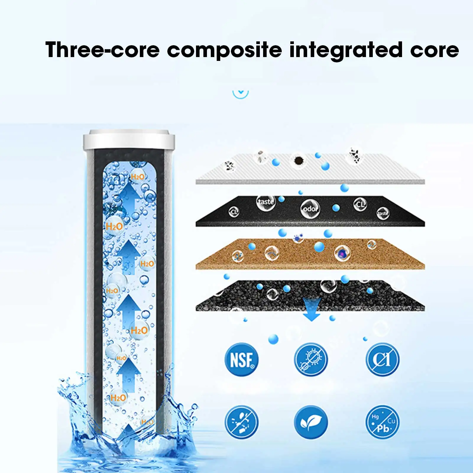 نظام الترشيح الفائق لصنبور مياه الشرب في سطح الطاولة، يقلل 99%، الكلور والمعادن الثقيلة والرائحة