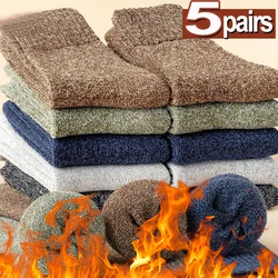 1/5Pairs Super Thick Winter Woolen Merino Socks for Men Towel Thermal Warm Sport Socks Cotton Male's Cold Snow Boot Terry Sock