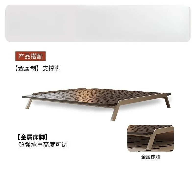 فولاذ كربوني معلق بدون سرير شقة صغيرة غرفة نوم رئيسية كبيرة متوسطة عتيقة مزدوجة بدون مسند ظهر #6