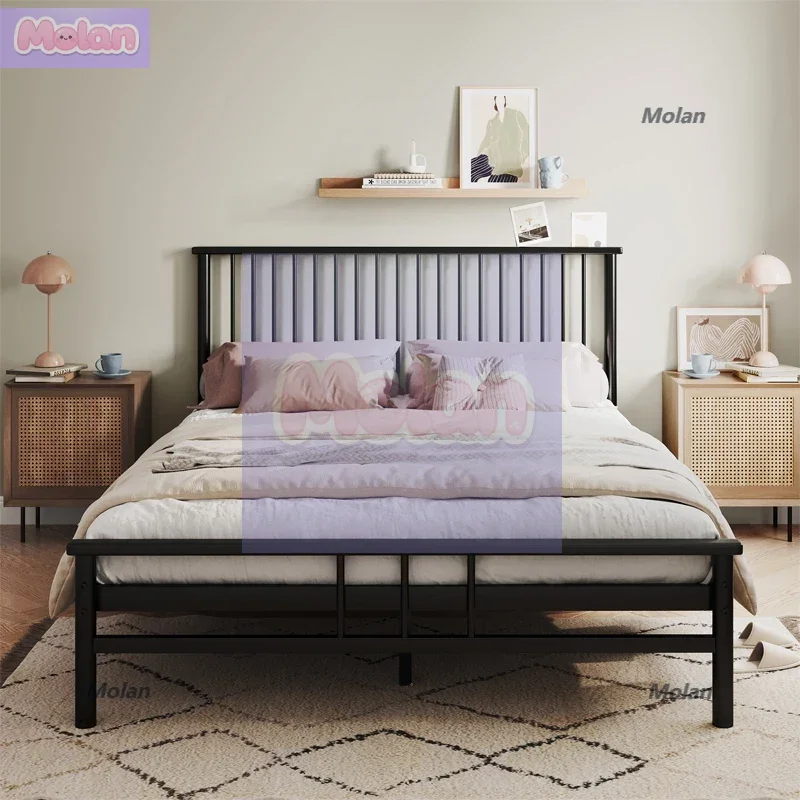 

Modern simple wrought iron bed 1.5 meters 1.8 meters rental house iron frame bed Internet celebrity light luxury single double a