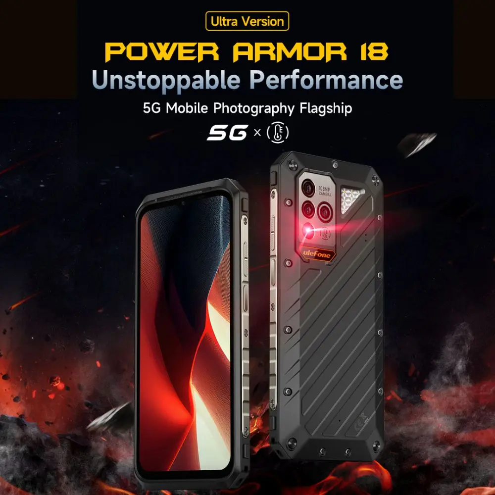 Ulefone Power Armor 18 Ultra 5G Rugged Phone 512GB ROM +24GB RAM Android 14 6.58