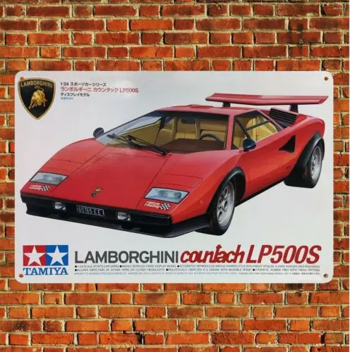 Metal Poster Car Scale Model Tin Sign Plaque Tamiya  Countach Boxart