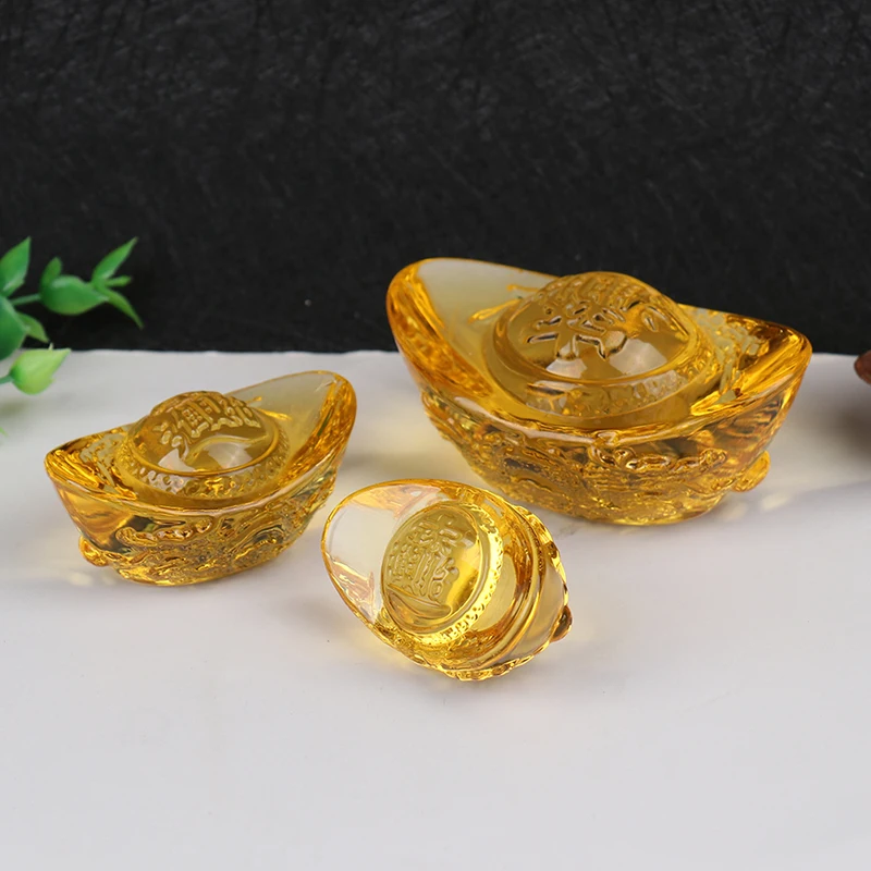 1pcs 50mm 60mm 80mm Chinese Feng Shui Yuan Bao Dragon Pattern Ingot Lucky Blessing Home Ornament