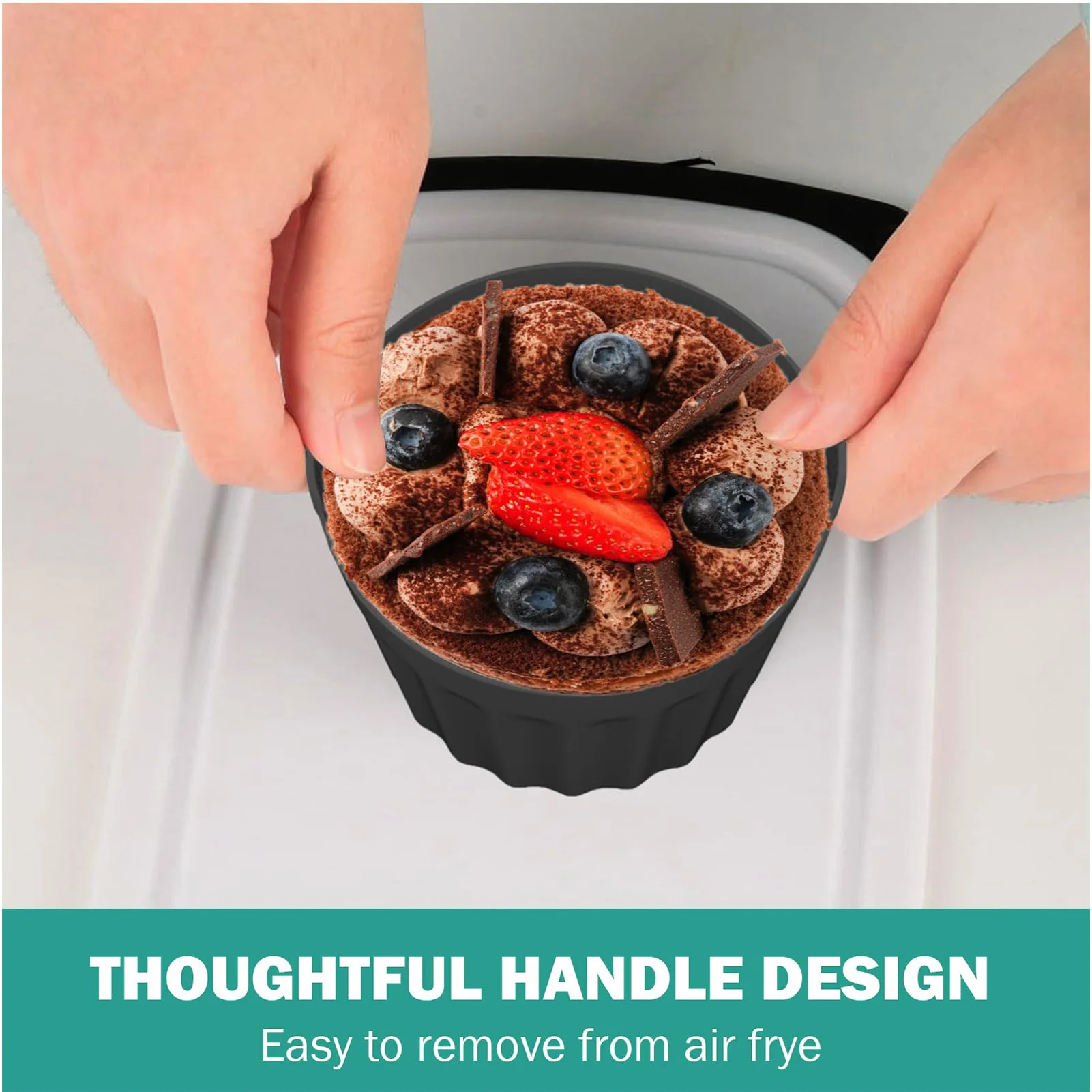 Baking Cup Liners Air Fryer Nonstick Muffin Cup Mold Reusable Liners Baking Supplies Kitchen Utensile Fits Microwave Ovens Hot
