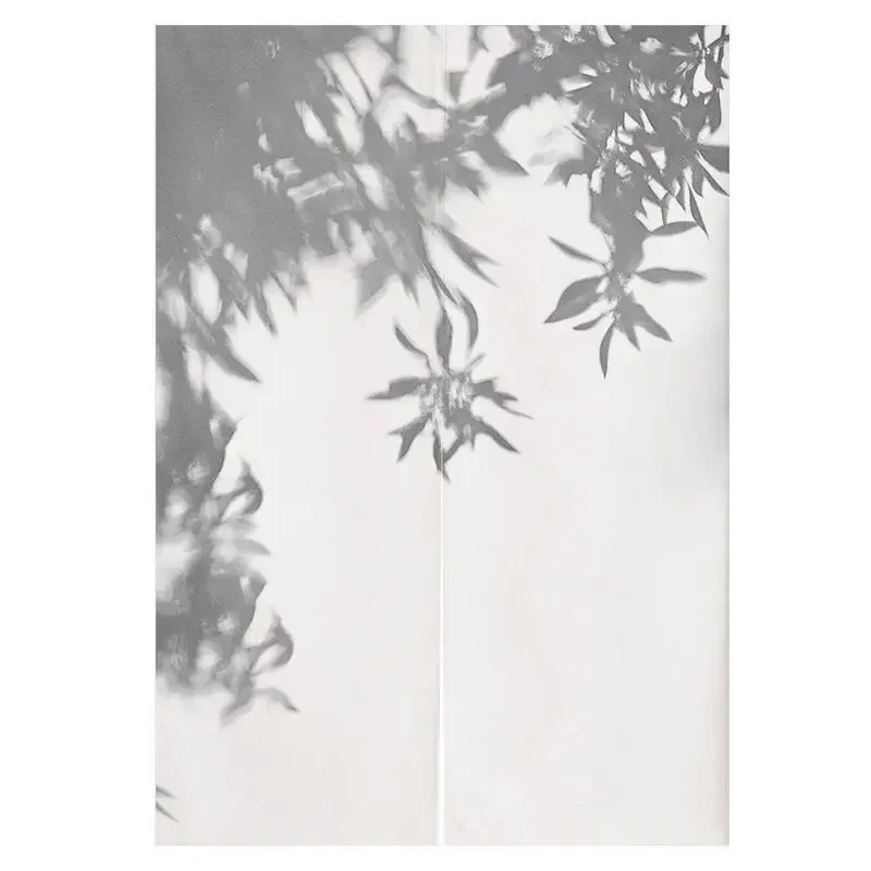 Palm leaf shadow linen fabric curtain bedroom kitchen door curtain bathroom shower home decoration 80x120cm