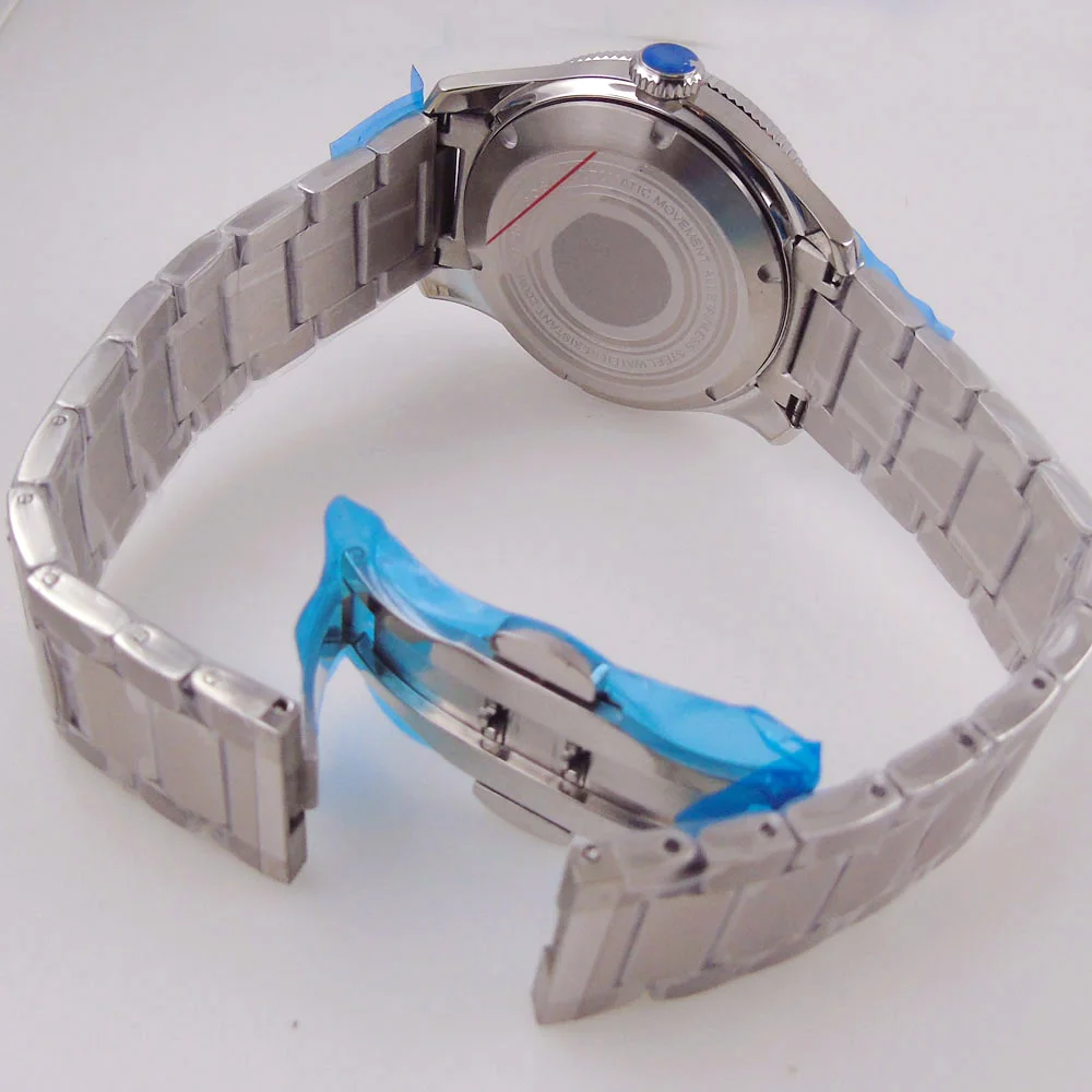 40mm 20ATM Waterproof Diving Watch Case Fit NH35 NH36 ETA2824 PT5000 Domed Sapphire Steel Bracelet 120 Click Black Blue Ceramic image 6