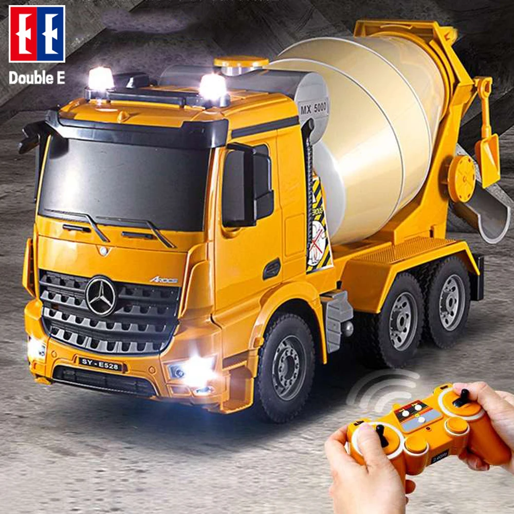 DOUBLE E E528 RC Mixer Truck 1:20 Remote Control Engineering Vehicle Eletric Truck Cement Mixer Model Toys for Boys Xmas Gifts