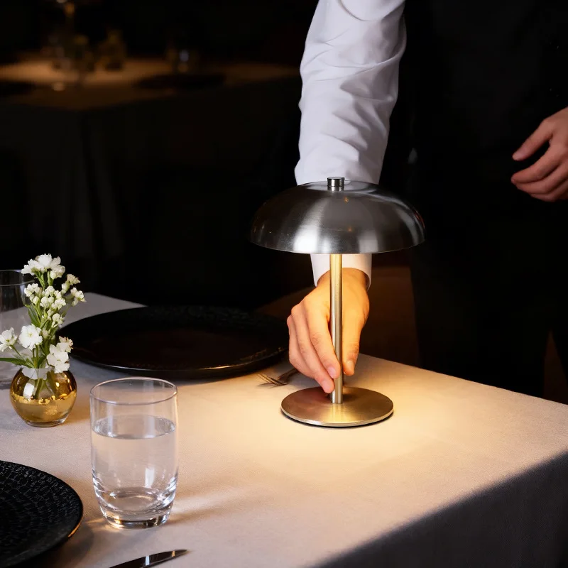 Cute Mushroom Table Lamp, Touch Control 3 Colors Dimmable, Cordless Rechargeable LED Bedside Lamp for Home Decor Gift view 3
