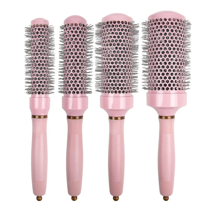 1pc/ Pink round curling comb, 4 sizes suitable for all hair lengths, perfect for fashionable curly hair and women's styling view 5