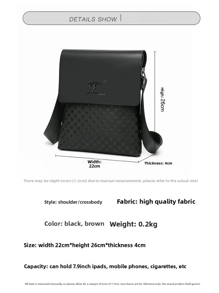 New Fashionable and Retro Men's Single-shoulder Bag, Large-capacity Business Briefcase, Multi-functional Waterproof Crossbodybag
