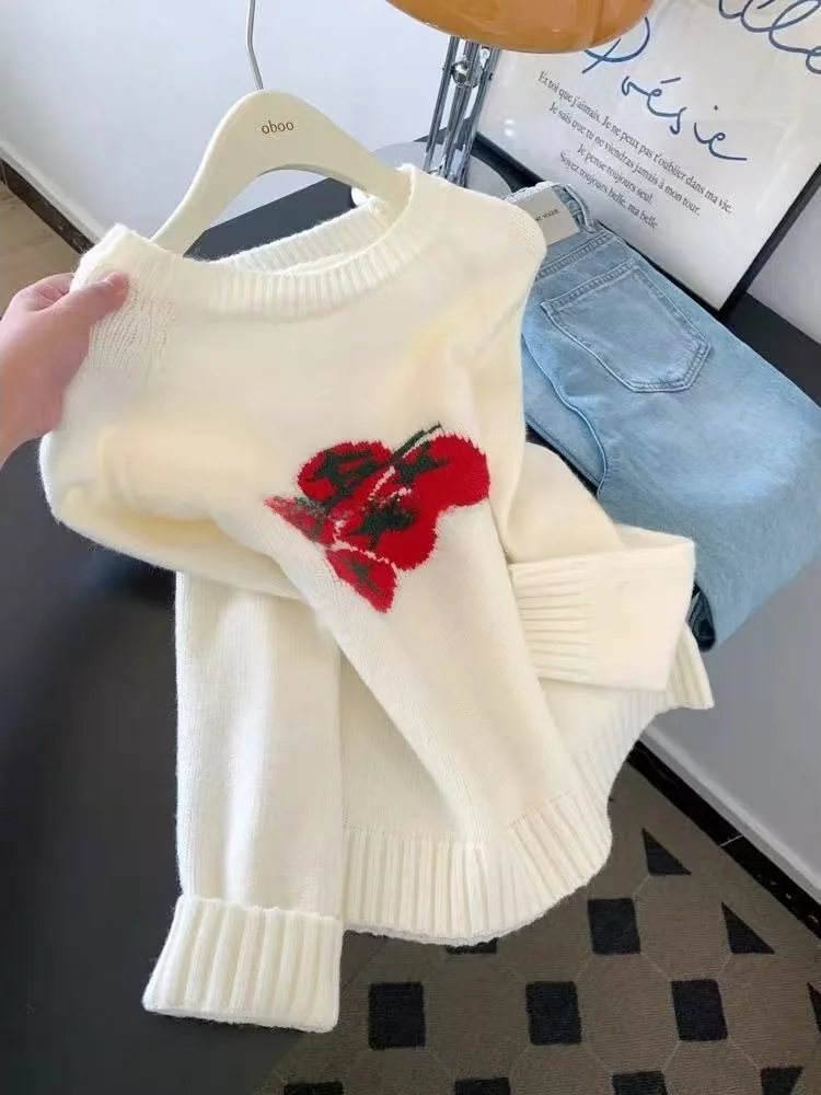 

Korean Sle Thiened round Ne Knitted Sweater Women's Autumn Winter New Arrival Inner Wear Outer Wear Soft Woolen Sweatirt