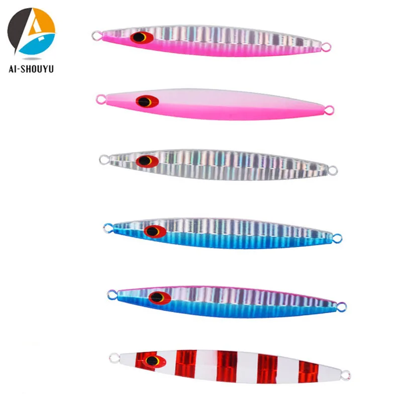 

AI-SHOUYU New Matel Fishing Lure Slow Jigging Lure 40g-110g Lead Jig Spoon Hard Lure Fish Sea Bass Artificial Fishing Bait