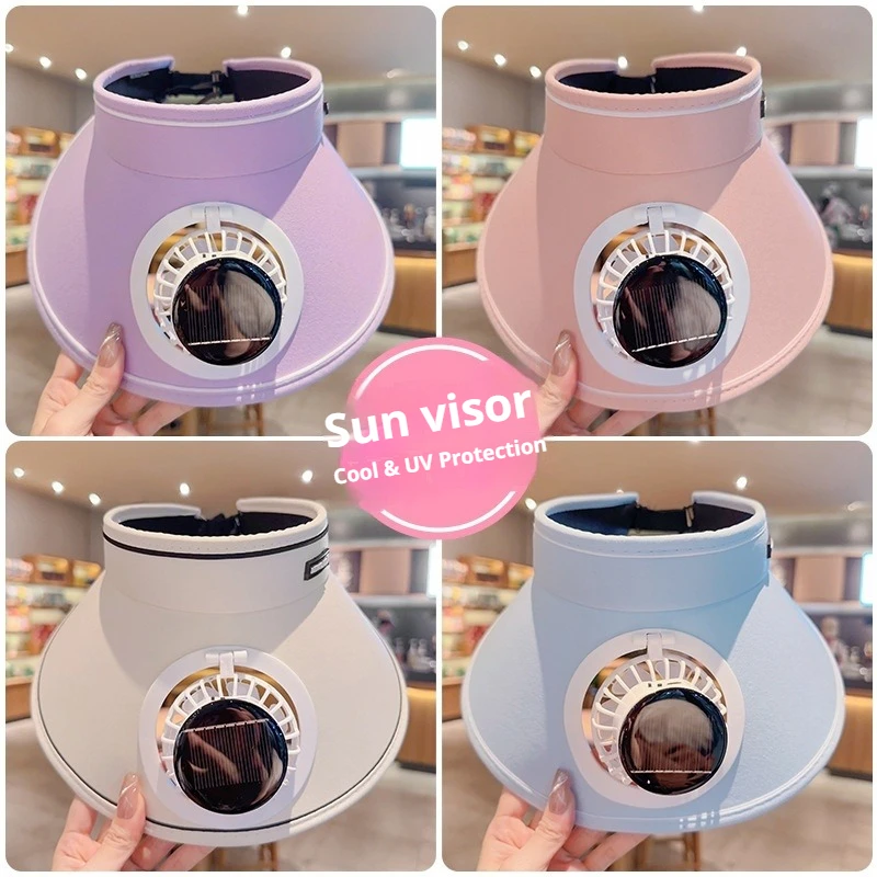 Summer, Solar, Fan Hat Rechargeable Dual-purpose Hat Outdoor Women's Sunscreen Sun Hat Empty Top Sun Hat