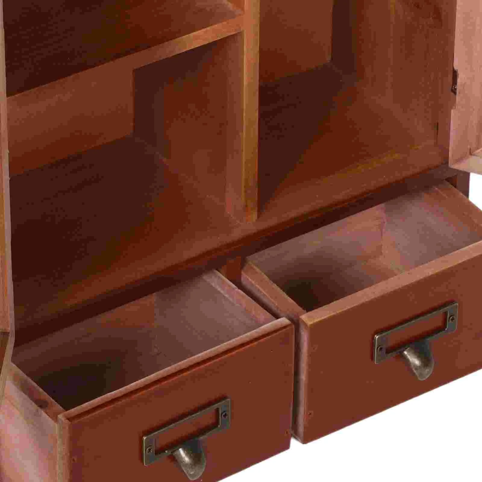 Low Storage Cabinet Wall Furniture Make up Display Landscaping Decor Wood Wooden Ornament