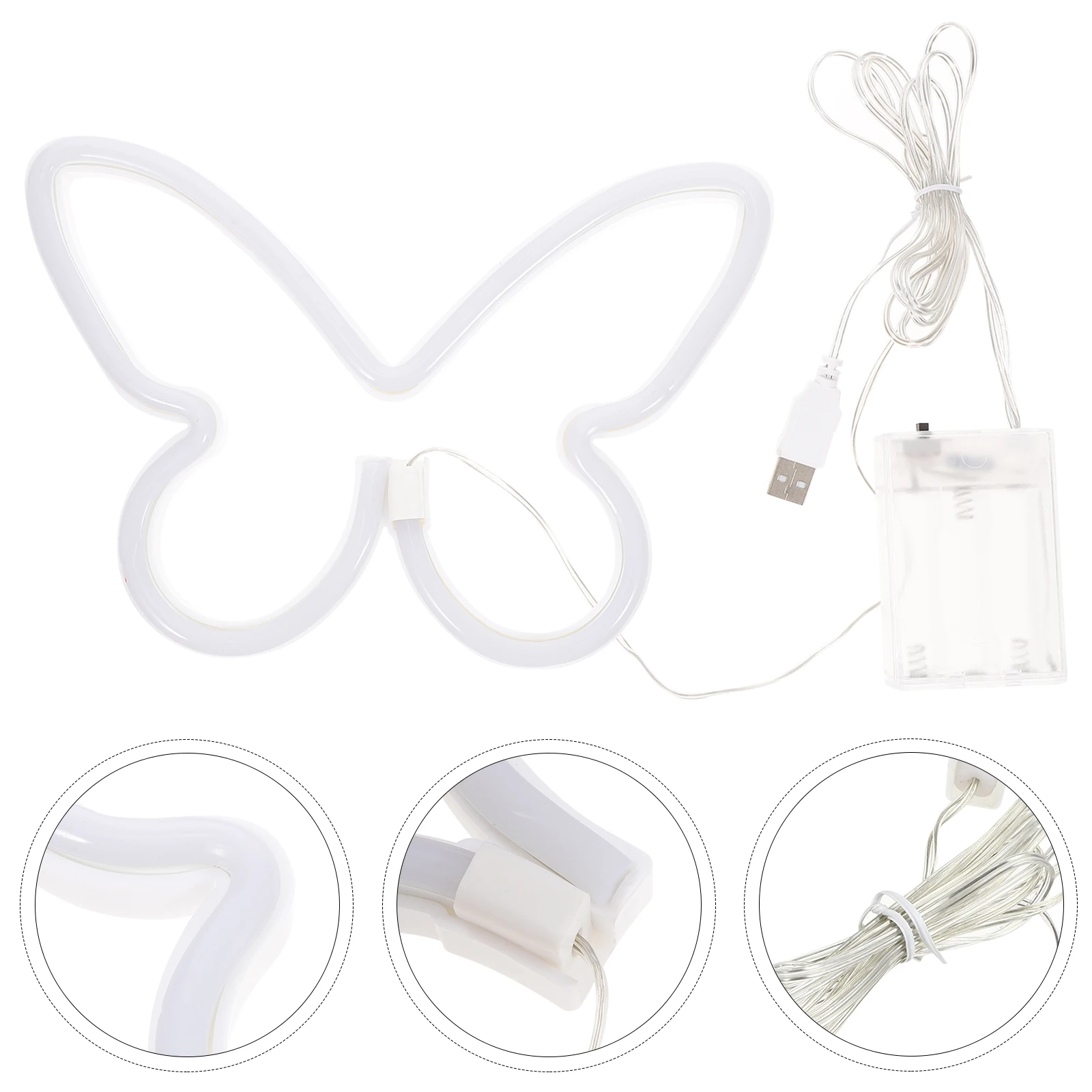 

Butterfly Neon Light Night LED Bar Sign Atmosphere Lamp Decor Room Bedroom USB Charging Powered Safe Materials