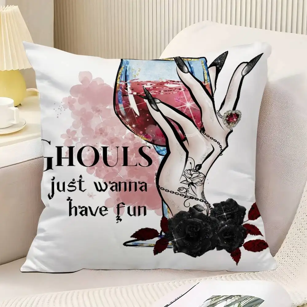 Gothic-style Vampire Throw Pillow Cover Neutral Decor Cushion Cover Soft Sofa Couch Bed Home Decor Pillow Case