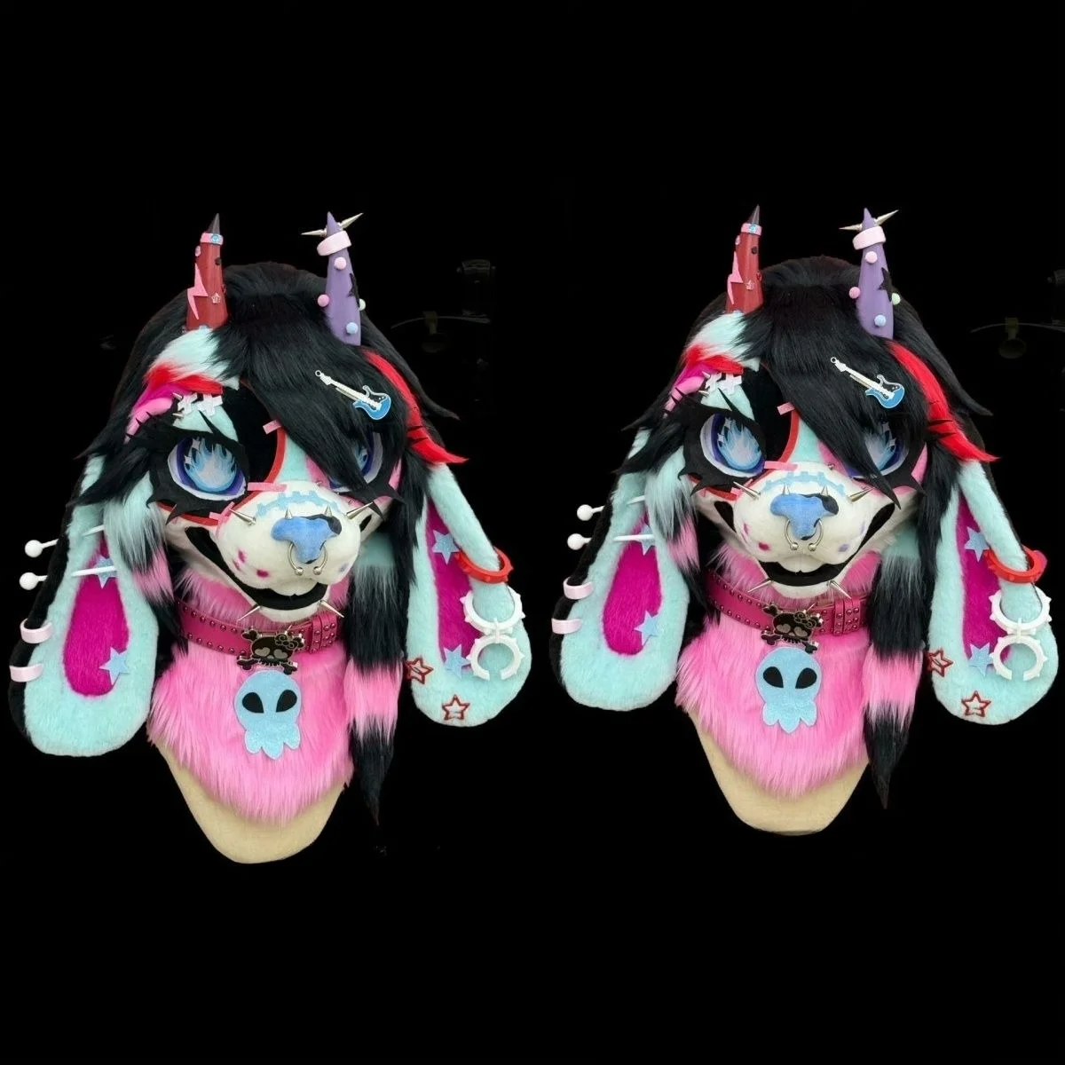 American Style Animal Costume Skull Middle Snouted Rabbit Skull Animal Head Shell Furry 3D Printing DIY Anime Accessories Props