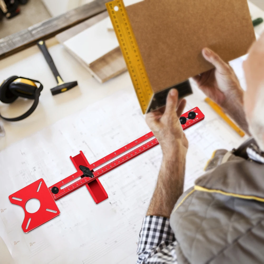 Alat Jig Router 4 in 1 untuk Memotong Lingkaran, Jig Router dari Paduan Aluminium, Jig Perangkat Keras Kabinet Multifungsi untuk Profesional