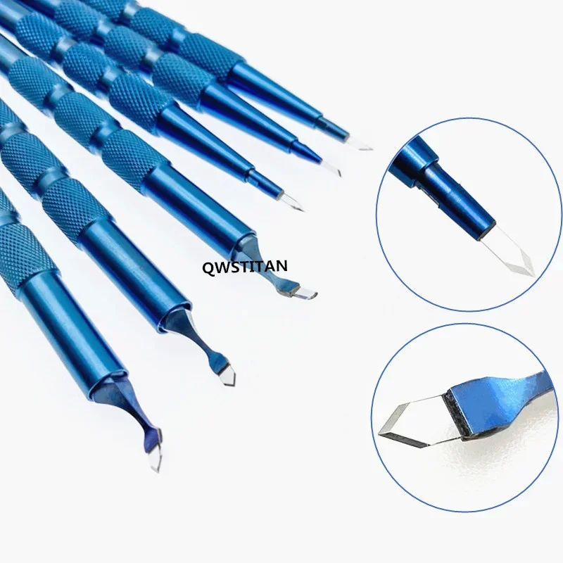 Ophthalmic Blade Sapphire Keratome Clear Cornea Crescent blade Trifacet Blades Straight Elbow Double Single Edge Lancet Blades