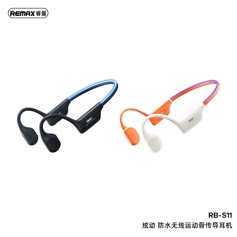 REMAX RB-S11 Auricolari impermeabili a conduzione ossea Abbigliamento sportivo stabile Design con gancio per l'orecchio Leggero e confortevole