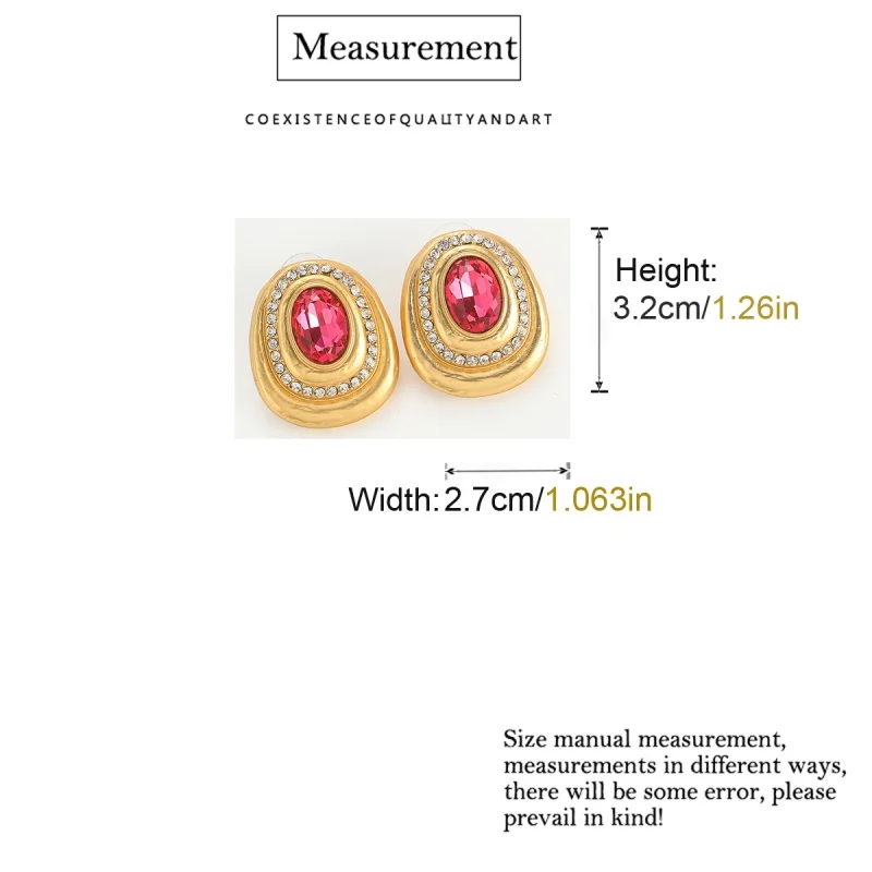 خمر الوردي كريستال قرط الاذن المرصع حجر الراين الذهب اللون العتيقة جودة مصمم المجوهرات الفاخرة للمرأة اكسسوارات جديد 2025