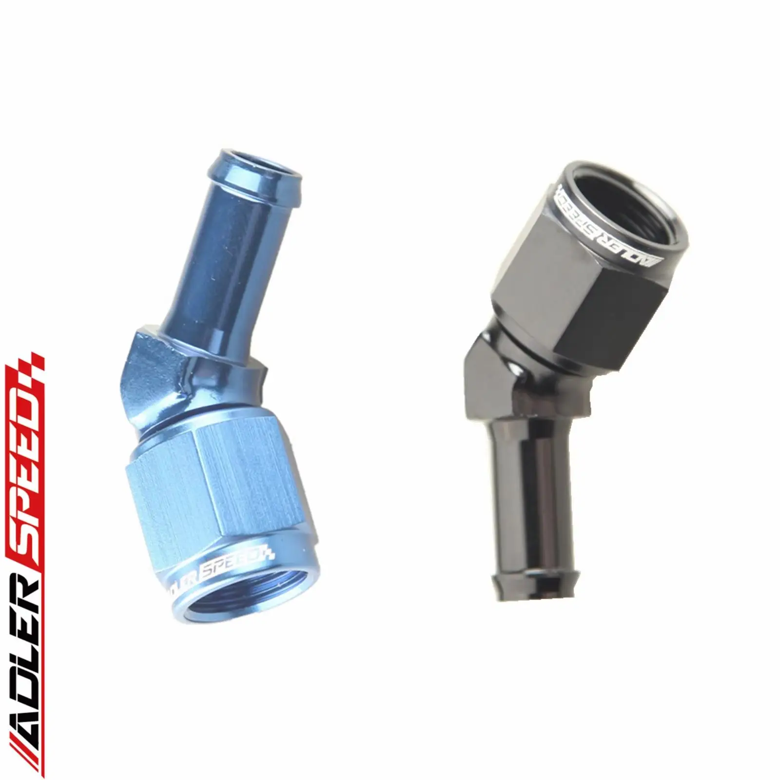 

ADLERSPEED 45 градусов AN8 AN-8 с внутренней резьбой на 1/2 дюйма (13 мм), переходник для шланга с зазубринами, алюминий, черный/синий