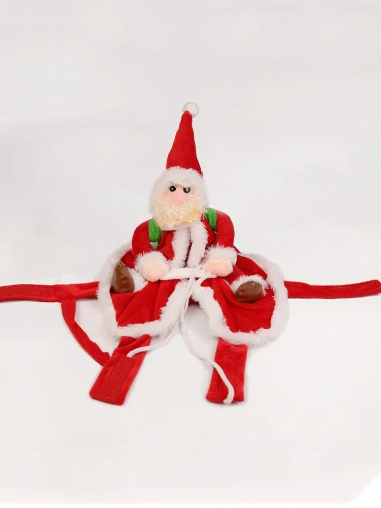 Pet New Santa Claus Riding Pet Christmas Dog Clothing Cat Christmas Clothing Shiba Inu Christmas Clothing