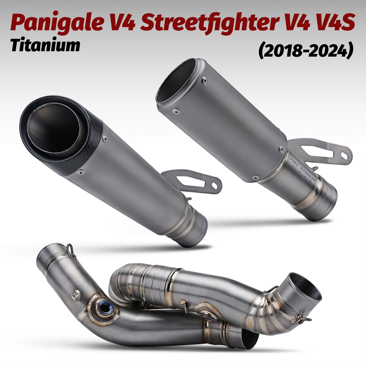 

For panigale V4 V4S V4R Motorcycle exhaust system modification Ti.alloy mid link for PANIGALE V4 streetfighter V4 2018-2024