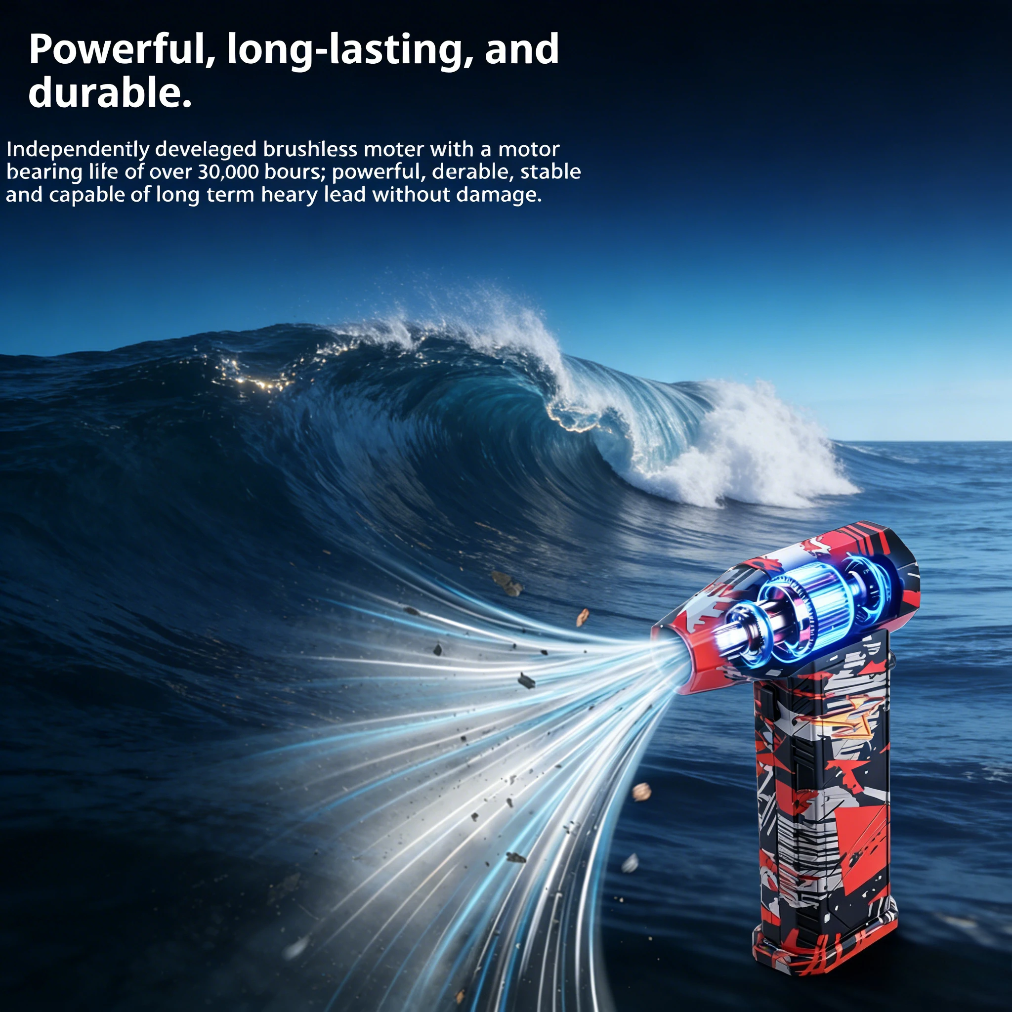 

Турбовентилятор вакуумного комплекта X9 | Бесщеточный двигатель 550000 об/мин — ветер 75 м/с и аккумулятор 10000 мАч