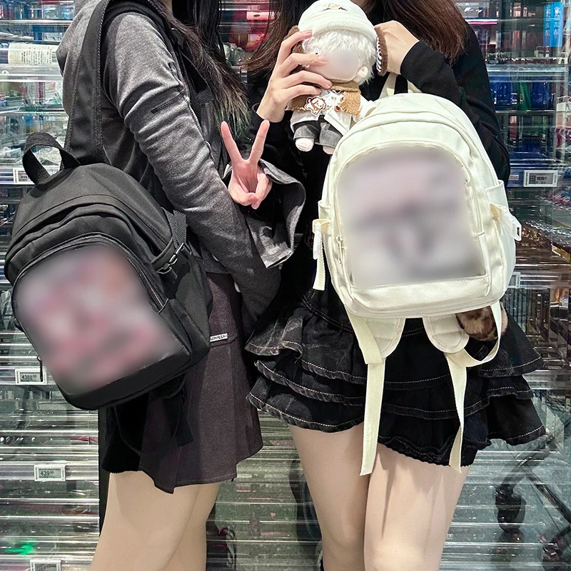 

Mini Backpack Women New 2024 Kawaii Itabag Girls With Badges Display Plate Backpack Women Transparent Ita Bag JK Lolita Bag Girl