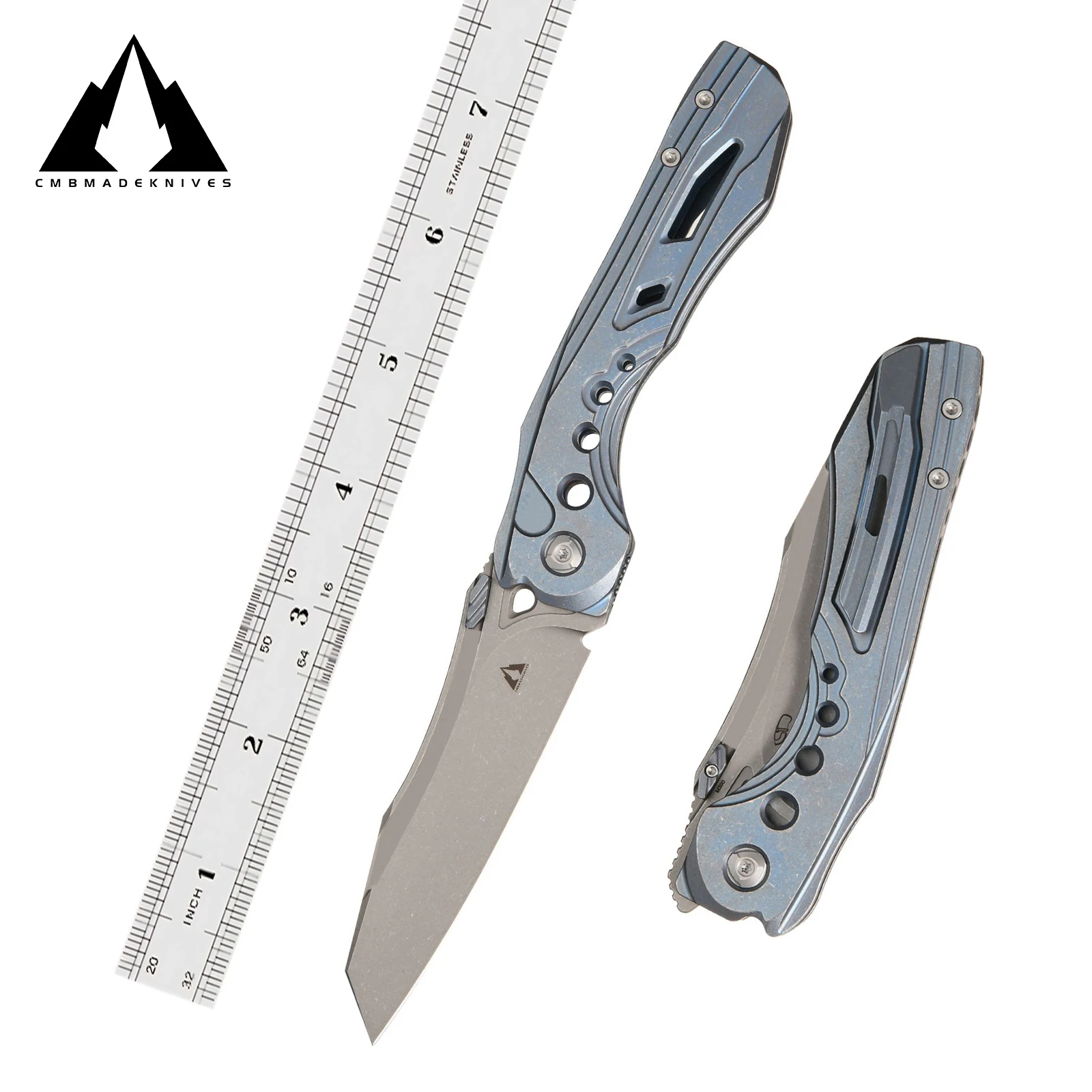 

CMBMADEKNIVES Devourer M390 Steel Titanium Handle Camping Pocket Folding Knife CMB-16