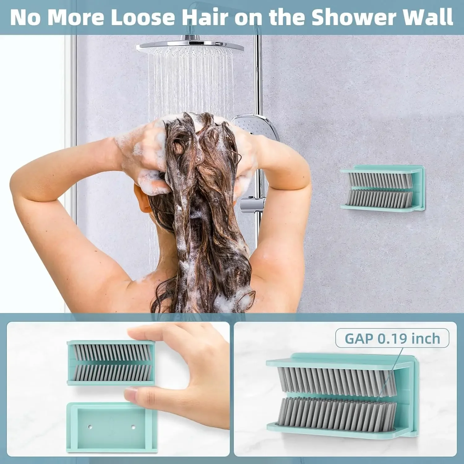 Hair Trap for Shower Drain, Reusable Shower Wall Hair Collector, Snare, and Drain Protector