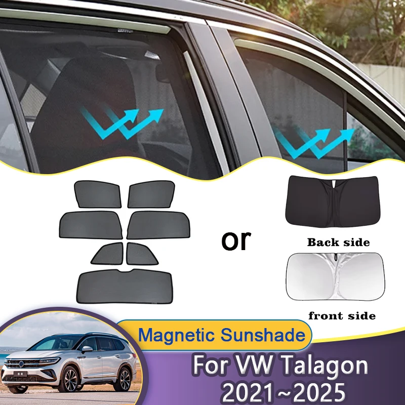 

Car Mesh Sunshade For Volkswagen VW Talagon Accessories 2021~2025 2024 2023 2022 Magnetic Window Visor Curtain Auto Accessories