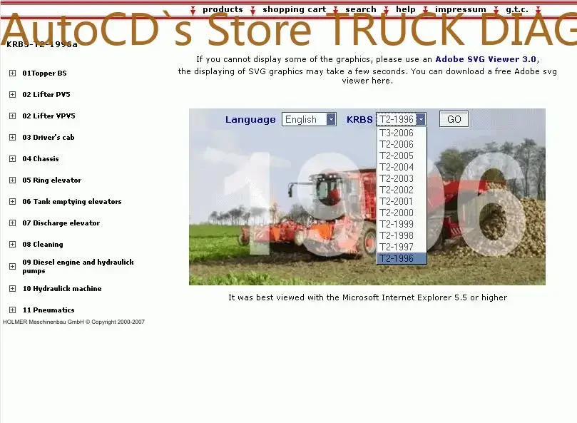 

Каталог запасных частей AutoCD Holmer