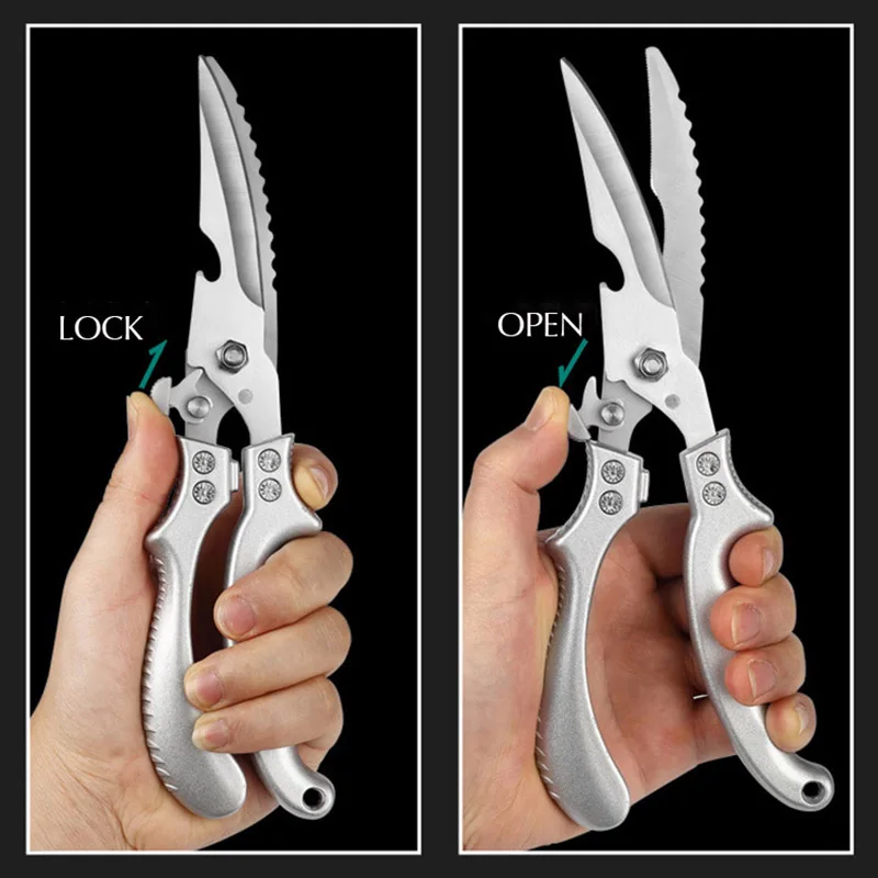 Professional Chicken Bone Scissors Upgraded Poultry Shears Cutter Stainless Steel Turkey Meat Fish Vegetables Kitchen Scissors