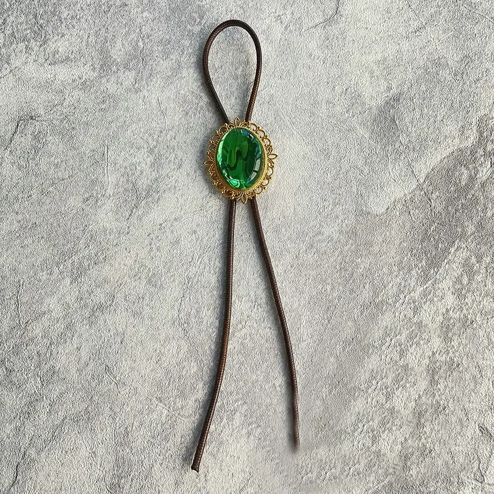 Broche en Verre Vert pour Cosplay, Collier, Accessoire